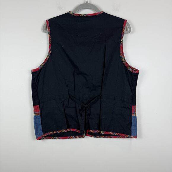 Vtg Basic Editions Christmas Sweater Vest Womens XL Snowmen Embroidered Sequin - Picture 5 of 7